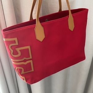 Tory Burch Tote Purse - Red/ Camel